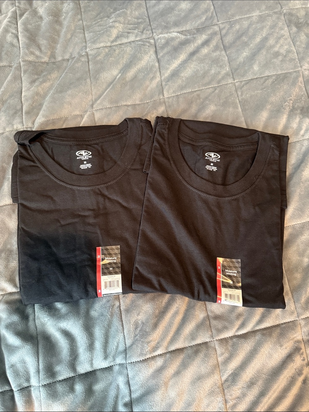Athletic Works Black Short Sleeve Crew Neck Tee Duo